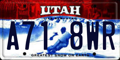 UT license plate A718WR