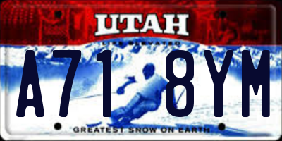UT license plate A718YM