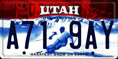 UT license plate A719AY