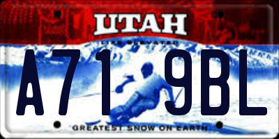 UT license plate A719BL