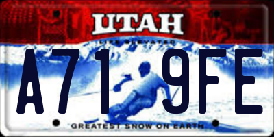 UT license plate A719FE