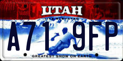 UT license plate A719FP