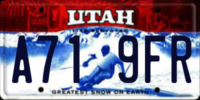 UT license plate A719FR