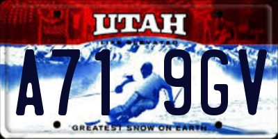 UT license plate A719GV