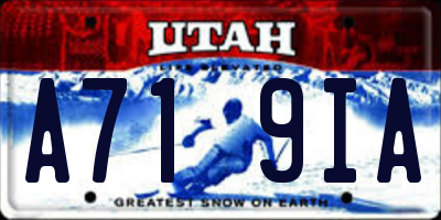 UT license plate A719IA