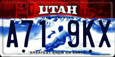 UT license plate A719KX