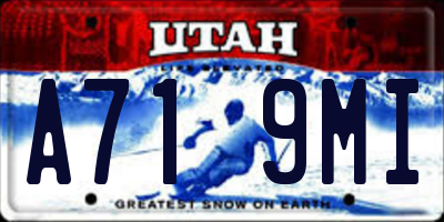 UT license plate A719MI