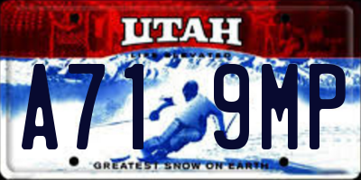 UT license plate A719MP