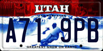 UT license plate A719PB