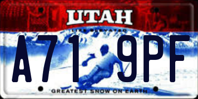 UT license plate A719PF
