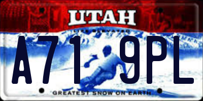UT license plate A719PL