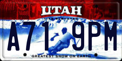 UT license plate A719PM