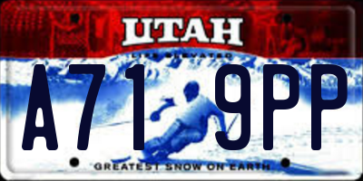 UT license plate A719PP