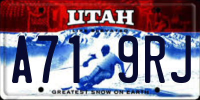 UT license plate A719RJ