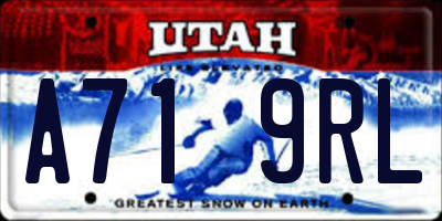 UT license plate A719RL