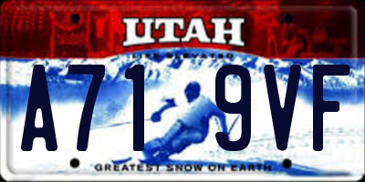 UT license plate A719VF