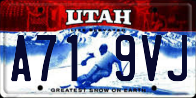 UT license plate A719VJ