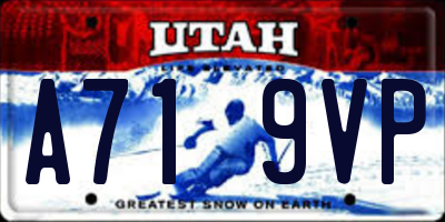 UT license plate A719VP
