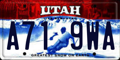 UT license plate A719WA