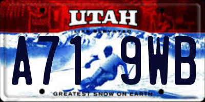 UT license plate A719WB