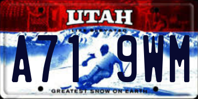 UT license plate A719WM