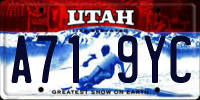 UT license plate A719YC