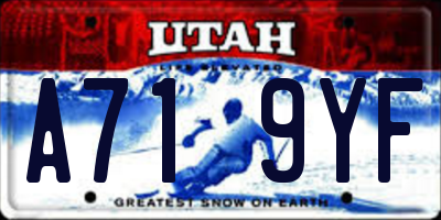 UT license plate A719YF