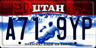 UT license plate A719YP