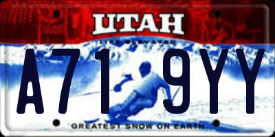 UT license plate A719YY