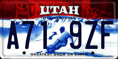 UT license plate A719ZF