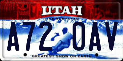 UT license plate A720AV