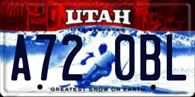 UT license plate A720BL