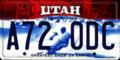 UT license plate A720DC