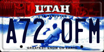 UT license plate A720FM