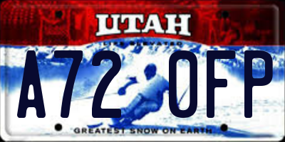UT license plate A720FP