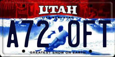 UT license plate A720FT