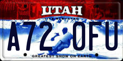 UT license plate A720FU