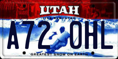 UT license plate A720HL