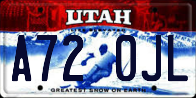 UT license plate A720JL