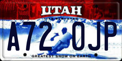 UT license plate A720JP