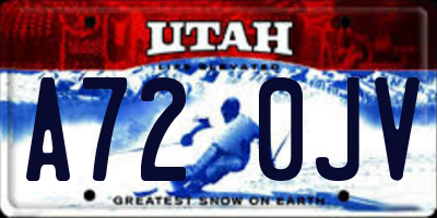 UT license plate A720JV