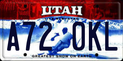 UT license plate A720KL