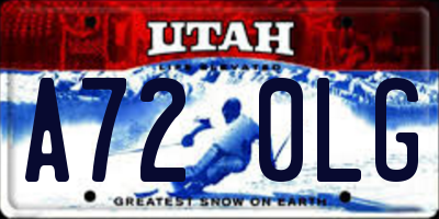 UT license plate A720LG