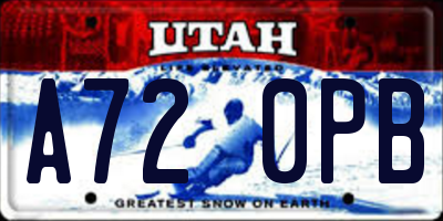 UT license plate A720PB