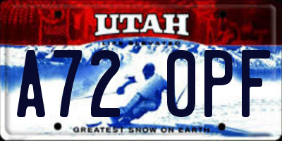 UT license plate A720PF