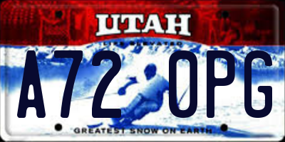 UT license plate A720PG