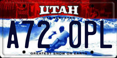 UT license plate A720PL
