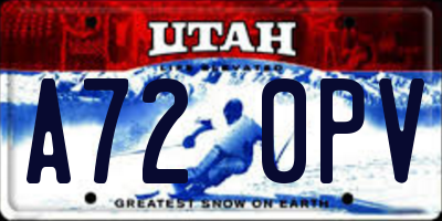 UT license plate A720PV