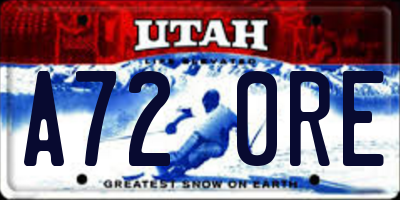 UT license plate A720RE