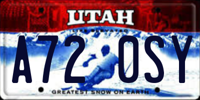 UT license plate A720SY